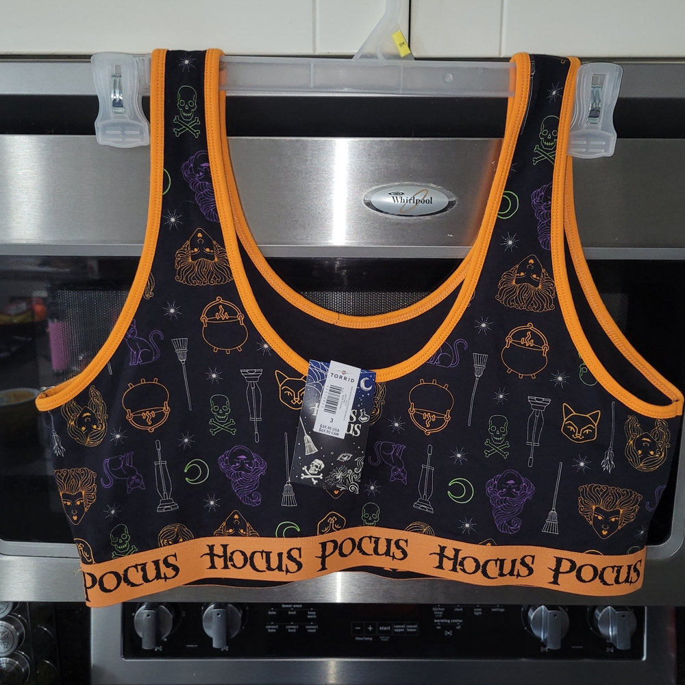 Torrid Black and Orange Hocus Pocus Bralette